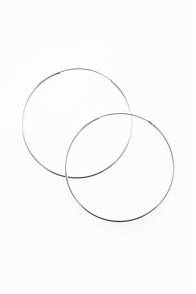 Серьги-кольца из стерлингового серебра, 60 мм артикул 138113033