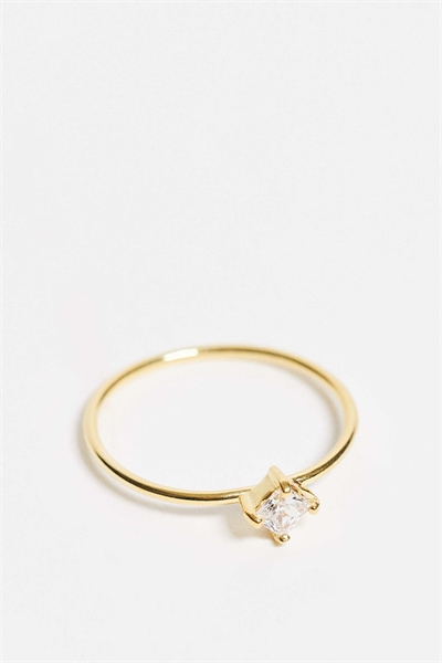 Кольцо с бриллиантом в оправе, покрытое золотом артикул 151255176