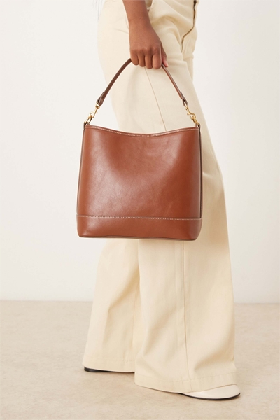 Классическая квадратная сумка через плечо с золотыми акцентами, коричневого цвета артикул 149820522