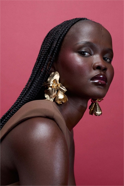 Большие серьги-гвоздики с цветочным узором артикул 154690361