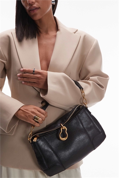 Сумка через плечо Jayla с застежкой в виде расплавленного металла, черного цвета артикул 151099910