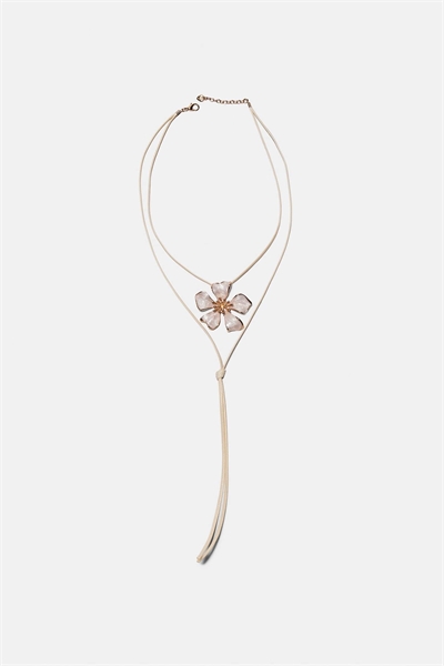 Ожерелье из шнурка с цветочным узором артикул 155526776