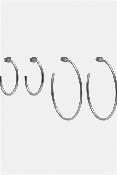 Набор из 2-х простых сережек-колец артикул 155003040