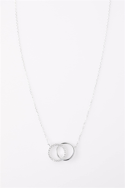 Колье с подвеской в виде кольца из стерлингового серебра с паве-окантовкой артикул 147883297