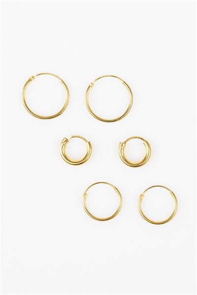 Набор толстых сережек-колец из позолоченного серебра 925 пробы Lovisa артикул 150728130