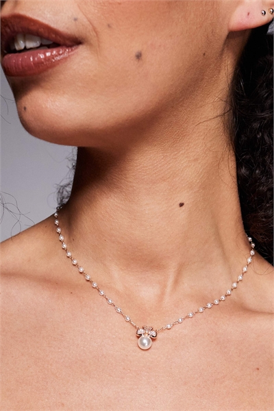 Ожерелье из клевера Drisara и искусственных жемчужин артикул 153401561