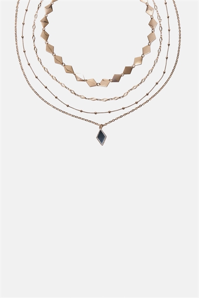 Набор из 4 ожерелий с бриллиантами с зеркальным эффектом артикул 155526751