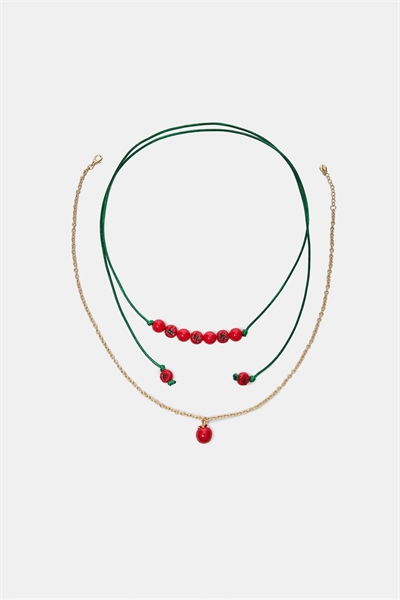 Набор из 2 ожерелий с мотивом помидоров артикул 155663801
