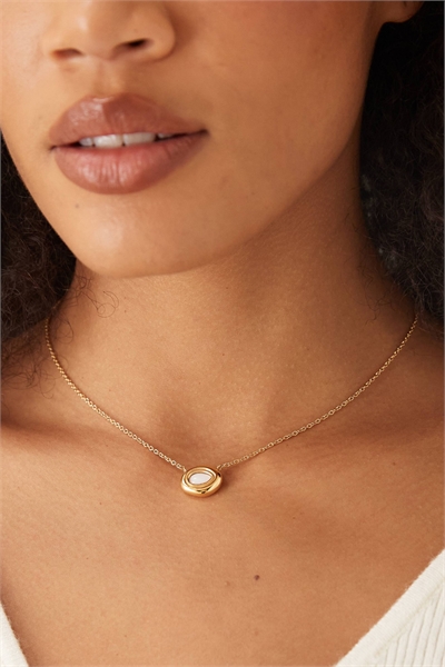 Ожерелье из нержавеющей стали с искусственными жемчужинами артикул 153150772