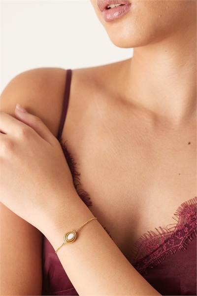 Браслет из нержавеющей стали с подвеской из искусственного жемчуга артикул 153150773