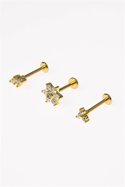 Набор сережек с плоской застежкой в виде цветка из хирургической стали артикул 149976318