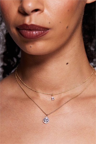 Многоярусное колье с прозрачными камнями Yaude артикул 153401537