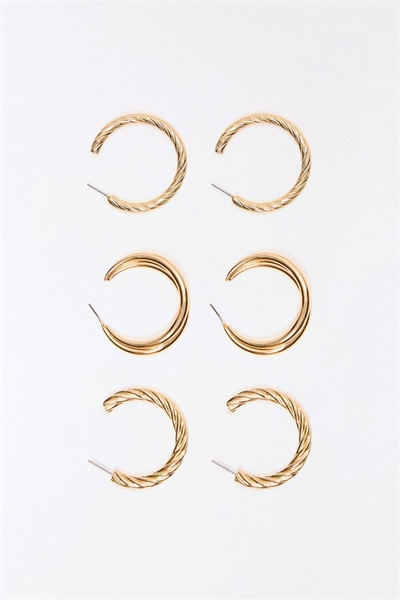Набор из 3 плетеных колец для ушей артикул 155702414