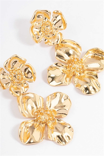 Серьги Lovisa с двойными капельками в форме цветка, позолоченные артикул 150794333