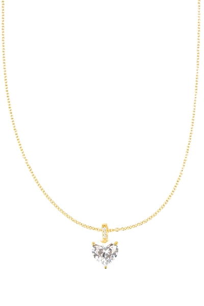 Кулон в форме сердца из позолоченного серебра 925 пробы с кубическим цирконием артикул 147883139