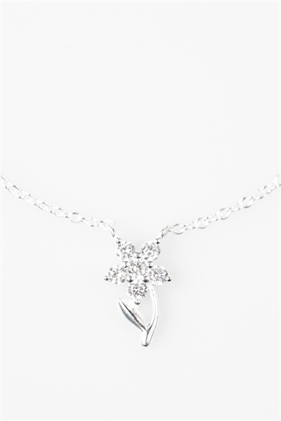 Серебряное колье с кубическим цирконием на цепочке артикул 150090027