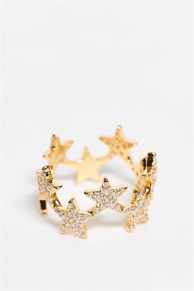 Кольцо со звездами в стиле «паве» артикул 151447630