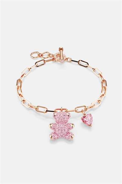 Браслет «Тедди», в виде мишки, розового цвета, с покрытием под розовое золото артикул 150760995