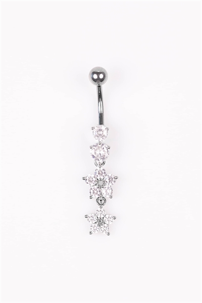 Титановый пирсинг для пупка с цветочным мотивом артикул 147486384