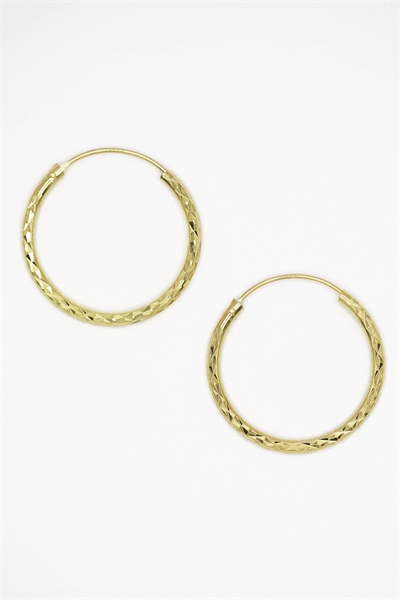 Серьги-кольца из посеребренного серебра 925 пробы с бриллиантовой огранкой, диаметром 25 мм артикул 150353268