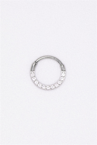 Серьги-кликеры из хирургической стали с кубическим цирконием, 7 мм артикул 147635425