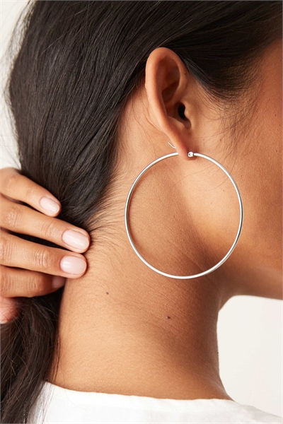 Большие серьги-кольца из нержавеющей стали диаметром 70 мм артикул 146738334