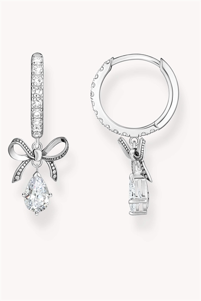 Серьги-кольца с подвеской в виде бантика артикул 153898350