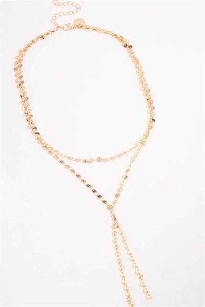 Позолоченное колье с Y-образной застежкой из круглых звеньев артикул 152361431