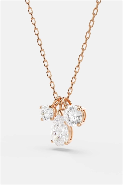 Кулон Mesmera, смешанная огранка, белый, с покрытием под розовое золото артикул 150536776