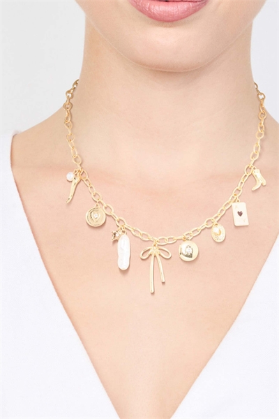 Ожерелье с подвеской в виде бантика и звезды с позолотой артикул 150793479