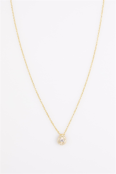 Ожерелье из стерлингового серебра с позолотой и оправой из кубического циркония артикул 150214854