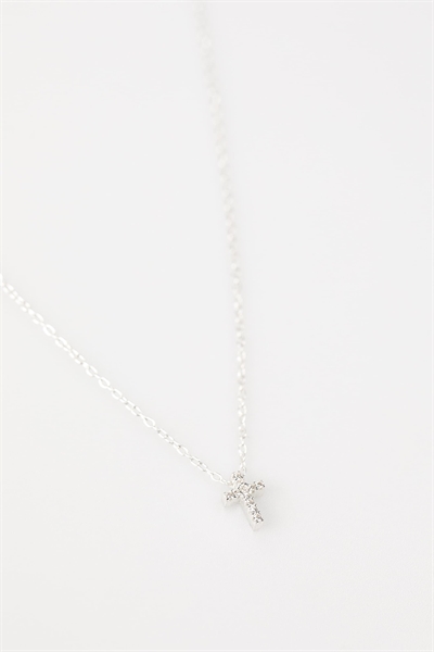 Колье с подвеской в виде креста из стерлингового серебра с кубическим цирконием артикул 146116359