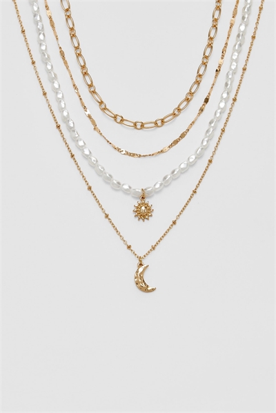 Набор из 4 ожерелий с изображением луны и солнца артикул 151344297