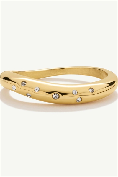 Кольцо «Волна» с камнями артикул 150211546