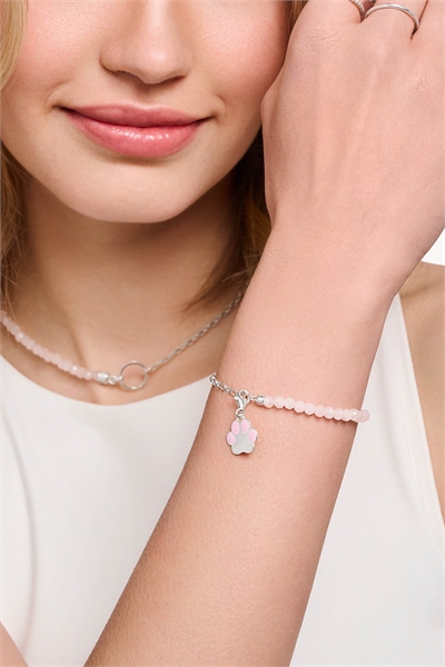 Браслет с подвесками из бисера, розовым кварцем и монеткой Charmista артикул 153899070
