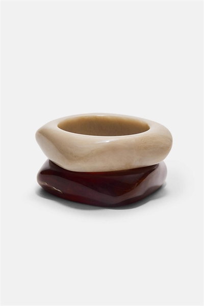 Набор из 2 жестких браслетов коричневого цвета артикул 149625800