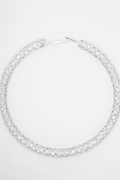 Серьги-кольца с серебряной цепочкой и стразами артикул 150407834