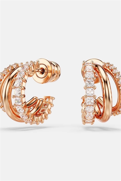 Серьги-кольца «Гипербола» с покрытием под розовое золото артикул 148464483