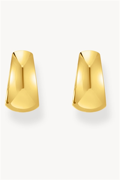 Серьги-кольца с покрытием из 18-каратного желтого золота артикул 153897219