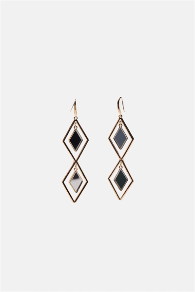 Серьги в форме ромба с зеркальным эффектом артикул 155526835