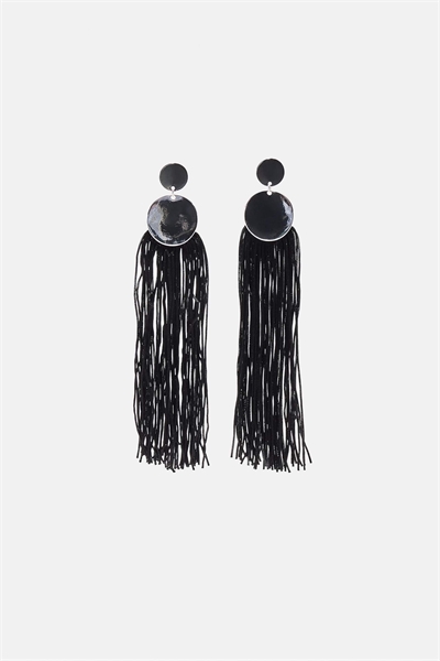 Серьги с длинными бахромами артикул 155526781
