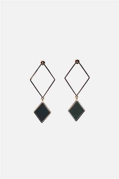 Серьги в форме ромба с зеркальным эффектом артикул 155526775
