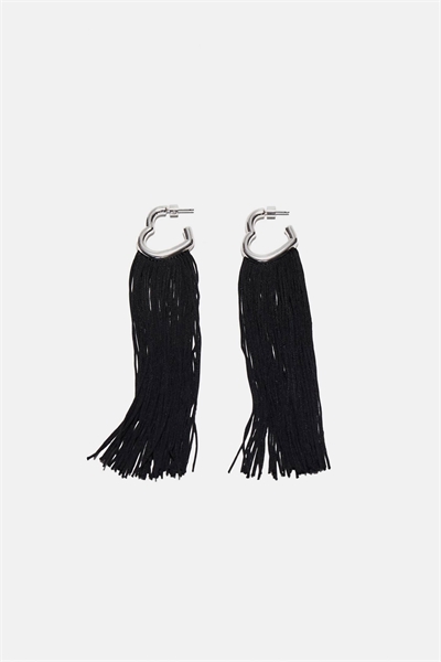 Серьги с длинными кисточками в форме сердца артикул 155526807