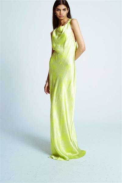 Воротник-лодочка с заниженной спинкой в лимонно-желтом цветочном принте артикул 142513465