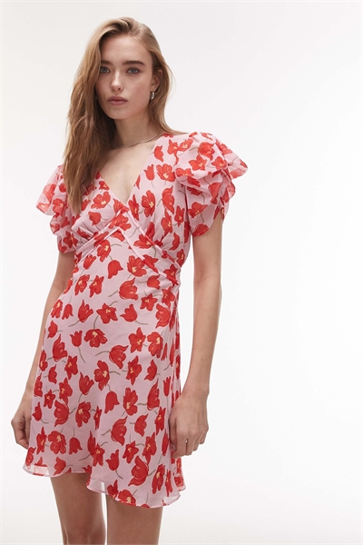 Мини-платье для чаепития с застегнутыми рукавами артикул 141107913