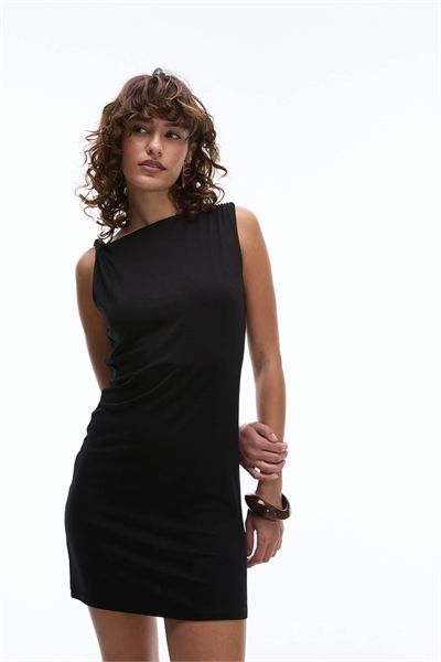 Мини-платье из джерси с закрученными бретелями артикул 144906473
