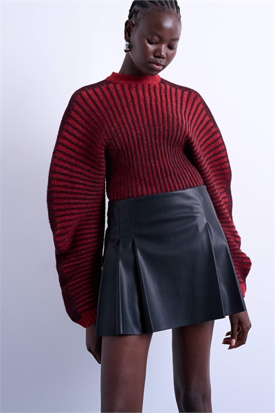 Мини-юбка из искусственной кожи черного цвета артикул 143826953