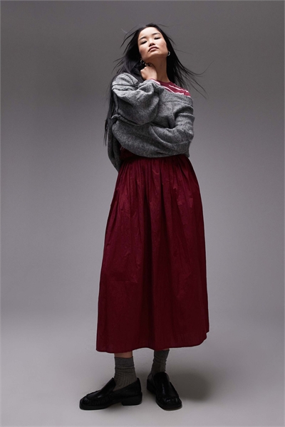 Юбка из гофрированного хлопка с эффектом «после стирки» артикул 139174394