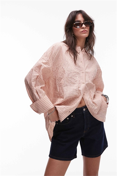 Рубашка с гофрированной текстурой артикул 140556562