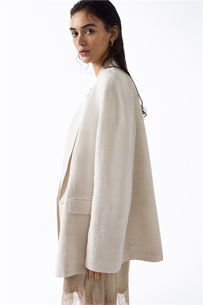 Блейзер с двойной застежкой из смесовой ткани с долей льна артикул 1334534001